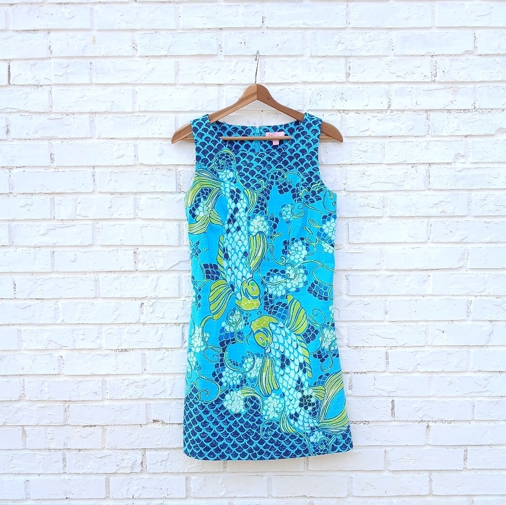 Lilly Pulitzer Dont Be Koi Dress Size 6 - Picture 2 of 8